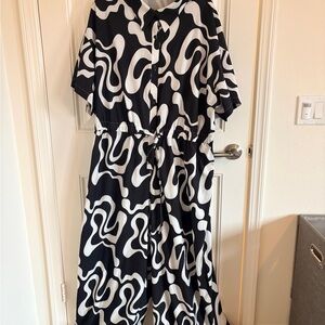 Cider Black and White Abstract Jumpsuit